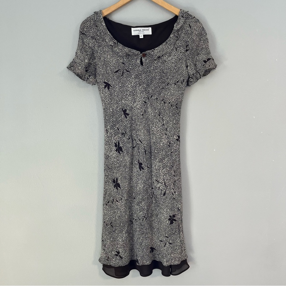 Silk Brown & Cream Dress